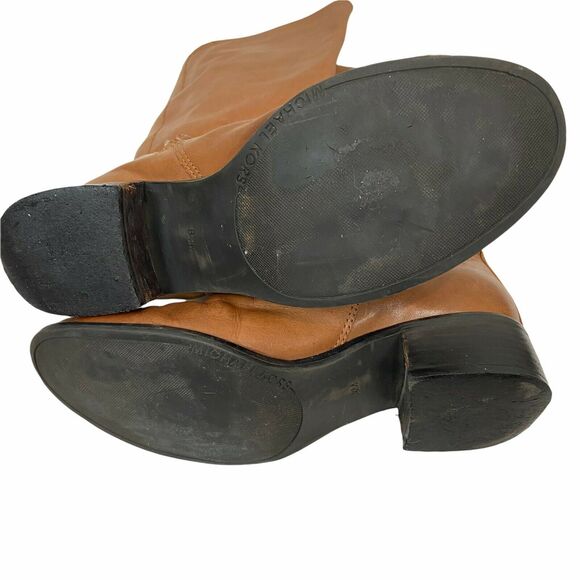 Michael Kors Riding Boots Women's Brown Leather Round Toe Knee High size 6.5 M - Picture 5 of 12